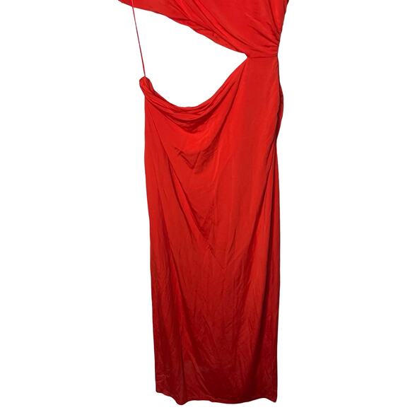 Atlein Cut Out Sleeveless Orange Maxi Long Dress side Split sz XL - Picture 4 of 8